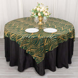 Hunter Emerald Green/Gold Sequin Table Overlay