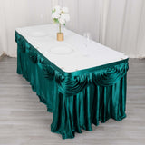 Peacock Teal Drape Table Skirt