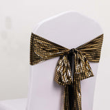 Black Gold Shiny Mirror Foil Chair Sashes