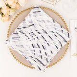 White And Black Wave Sequin Napkins White And Black Wave Sequin Napkins
